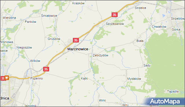 mapa Zebrzydów, Zebrzydów na mapie Targeo