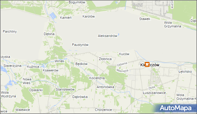 mapa Żłobnica, Żłobnica na mapie Targeo