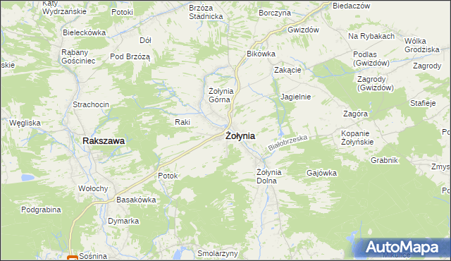 mapa Żołynia, Żołynia na mapie Targeo