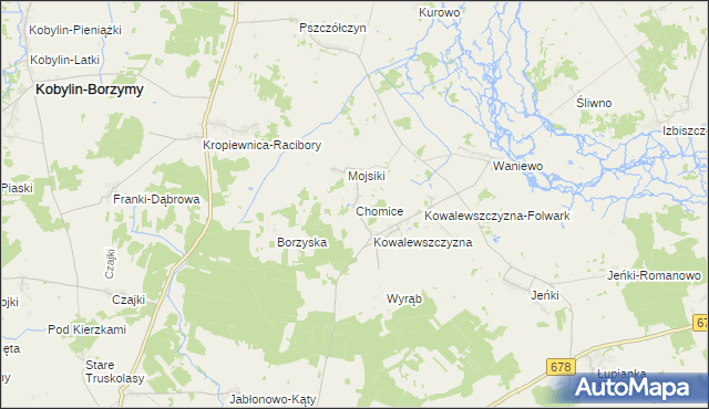 mapa Chomice gmina Sokoły, Chomice gmina Sokoły na mapie Targeo