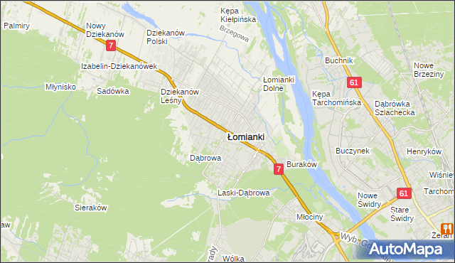 mapa Łomianki, Łomianki na mapie Targeo
