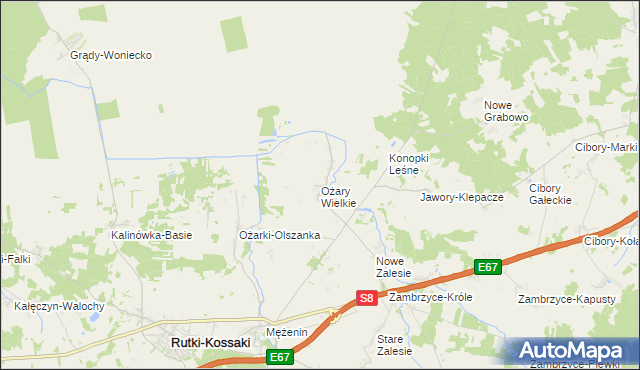 mapa Ożary Wielkie, Ożary Wielkie na mapie Targeo