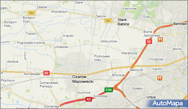 mapa Piotrkówek Mały, Piotrkówek Mały na mapie Targeo
