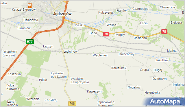 mapa Węgleniec, Węgleniec na mapie Targeo