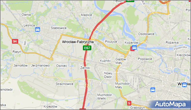 mapa Fabryczna, Fabryczna na mapie Targeo