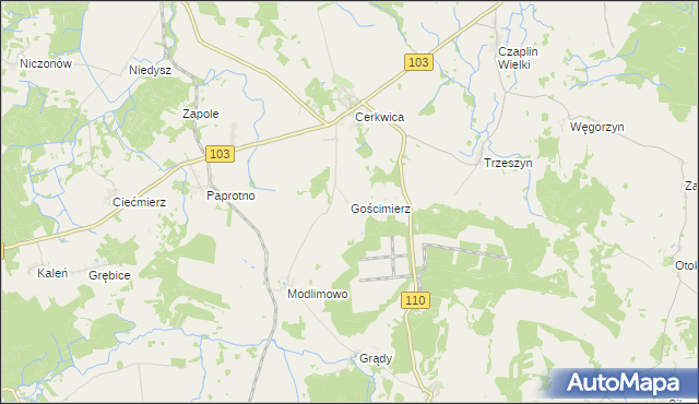 mapa Gościmierz, Gościmierz na mapie Targeo