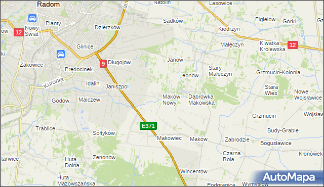 mapa Maków Nowy, Maków Nowy na mapie Targeo