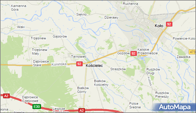 mapa Mariampol gmina Kościelec, Mariampol gmina Kościelec na mapie Targeo