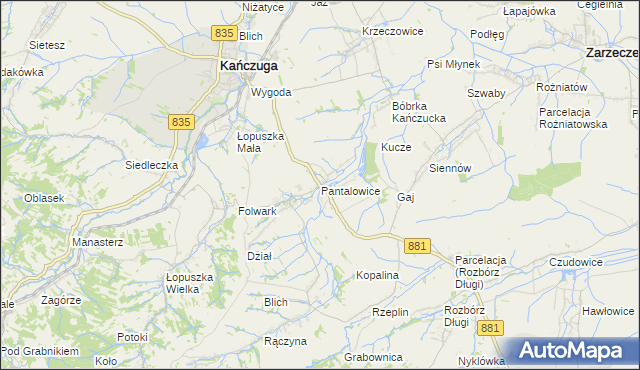 mapa Pantalowice, Pantalowice na mapie Targeo