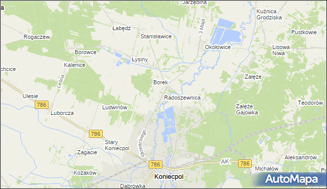 mapa Radoszewnica, Radoszewnica na mapie Targeo