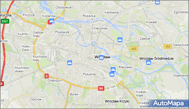 mapa Wrocławia, Wrocław na mapie Targeo