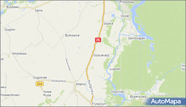 mapa Gościeradz, Gościeradz na mapie Targeo