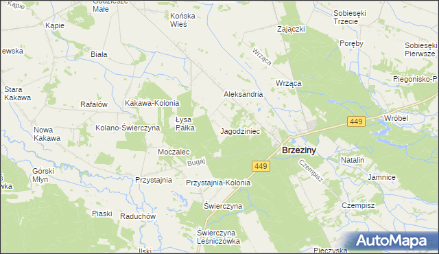 mapa Jagodziniec, Jagodziniec na mapie Targeo