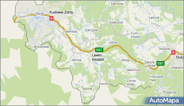 mapa Lewin Kłodzki, Lewin Kłodzki na mapie Targeo