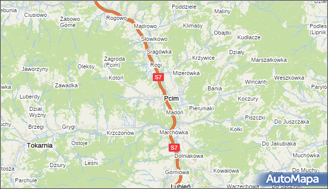 mapa Pcim, Pcim na mapie Targeo