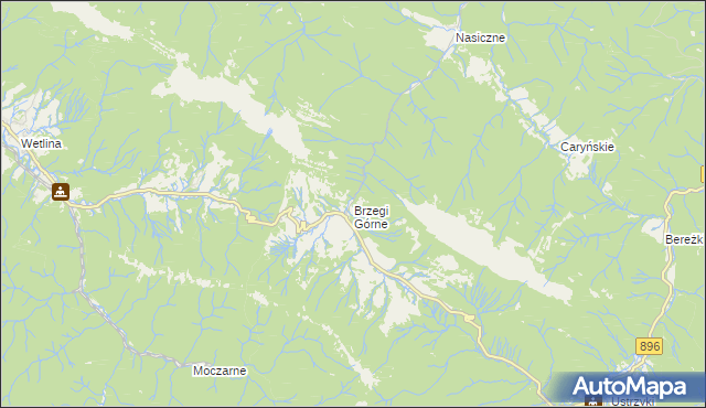 mapa Brzegi Górne, Brzegi Górne na mapie Targeo