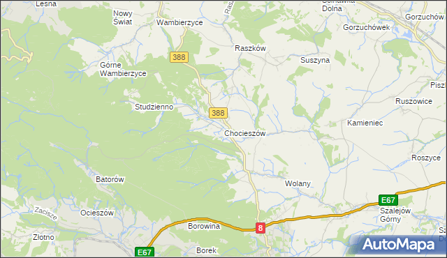 mapa Chocieszów, Chocieszów na mapie Targeo