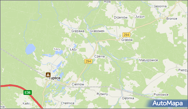 mapa Czerna gmina Tuplice, Czerna gmina Tuplice na mapie Targeo