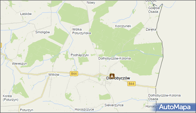 mapa Dołhobyczów-Kolonia, Dołhobyczów-Kolonia na mapie Targeo