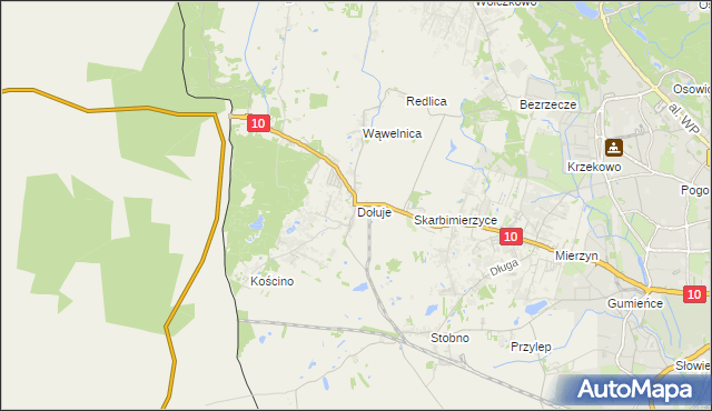 mapa Dołuje, Dołuje na mapie Targeo