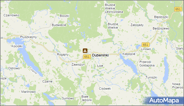 mapa Dubeninki, Dubeninki na mapie Targeo