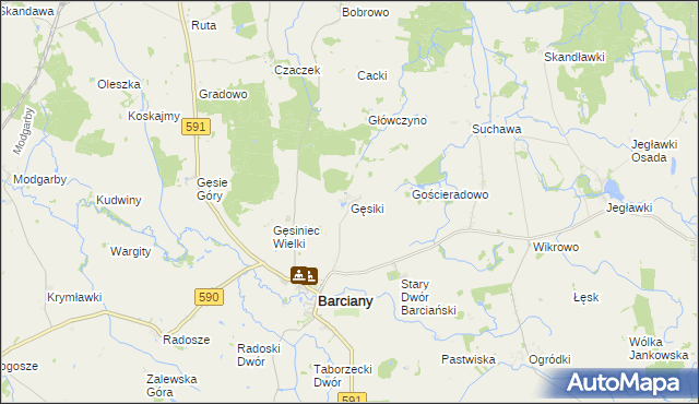 mapa Gęsiki, Gęsiki na mapie Targeo