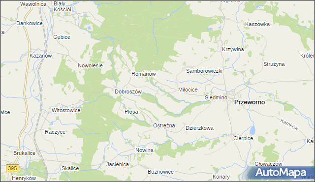 mapa Kaczowice gmina Przeworno, Kaczowice gmina Przeworno na mapie Targeo