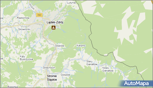 mapa Karpno gmina Lądek-Zdrój, Karpno gmina Lądek-Zdrój na mapie Targeo