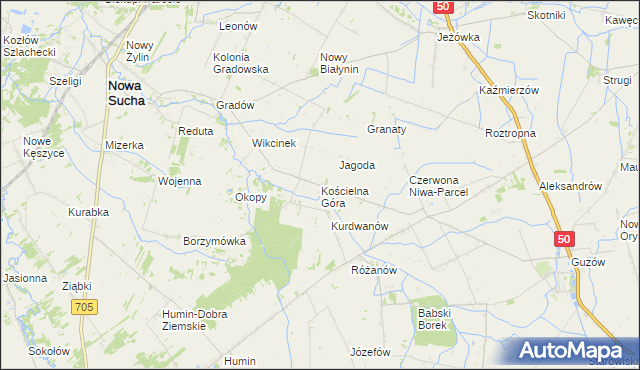 mapa Kościelna Góra, Kościelna Góra na mapie Targeo