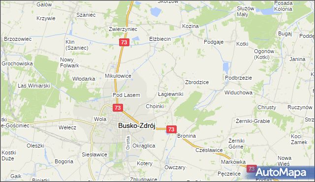 mapa Łagiewniki gmina Busko-Zdrój, Łagiewniki gmina Busko-Zdrój na mapie Targeo