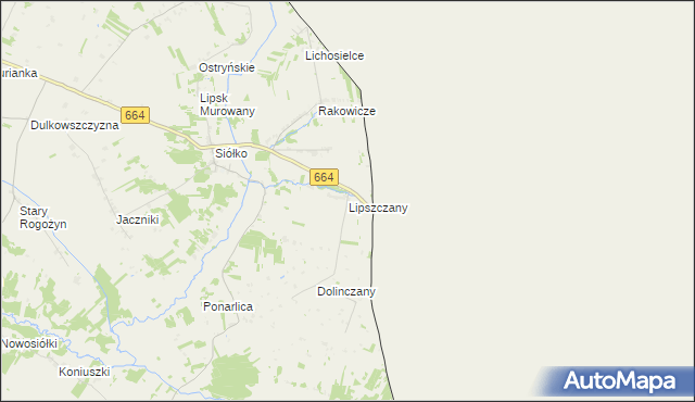 mapa Lipszczany, Lipszczany na mapie Targeo