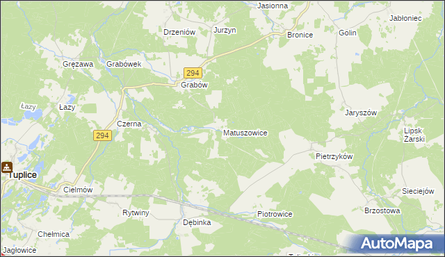 mapa Matuszowice, Matuszowice na mapie Targeo