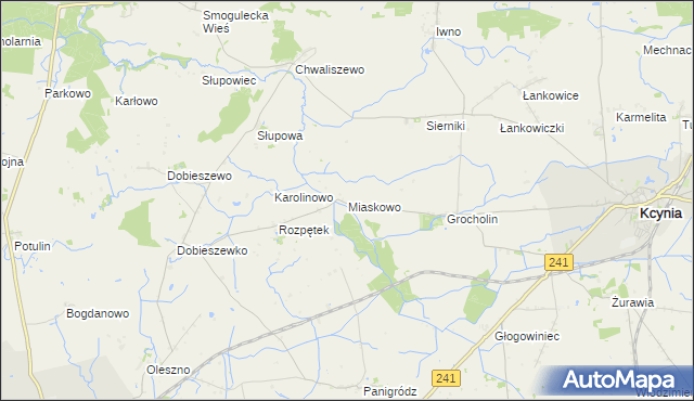 mapa Miaskowo, Miaskowo na mapie Targeo