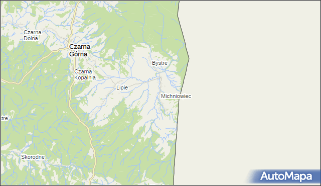 mapa Michniowiec, Michniowiec na mapie Targeo