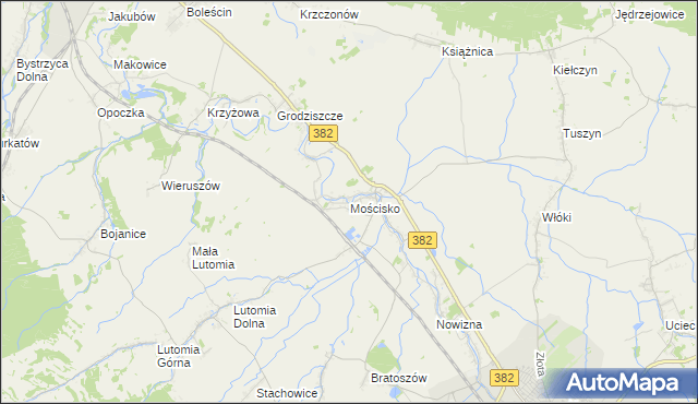mapa Mościsko gmina Dzierżoniów, Mościsko gmina Dzierżoniów na mapie Targeo