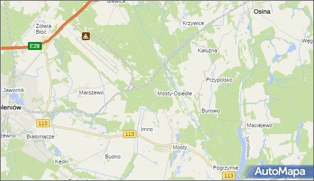 mapa Mosty-Osiedle, Mosty-Osiedle na mapie Targeo