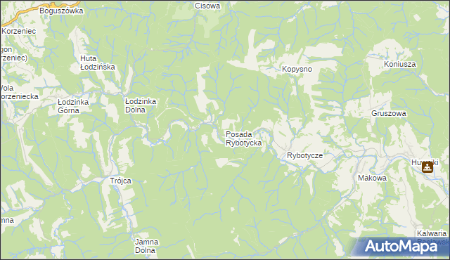 mapa Posada Rybotycka, Posada Rybotycka na mapie Targeo