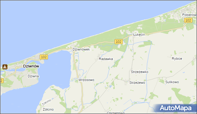 mapa Radawka, Radawka na mapie Targeo