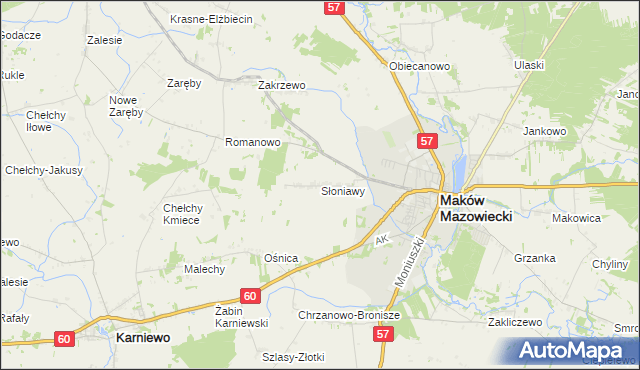 mapa Słoniawy, Słoniawy na mapie Targeo