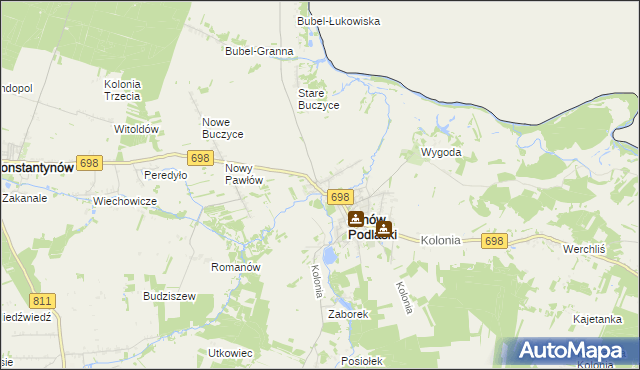 mapa Stary Pawłów, Stary Pawłów na mapie Targeo