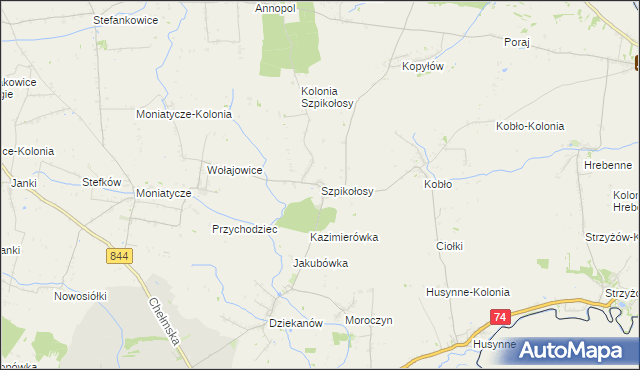 mapa Szpikołosy, Szpikołosy na mapie Targeo