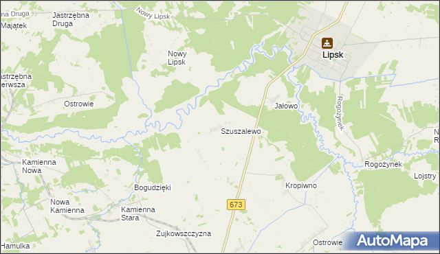 mapa Szuszalewo, Szuszalewo na mapie Targeo