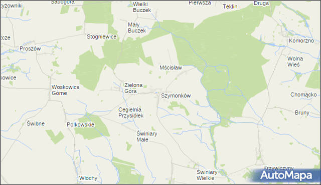 mapa Szymonków, Szymonków na mapie Targeo