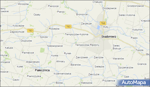 mapa Tempoczów-Rędziny, Tempoczów-Rędziny na mapie Targeo