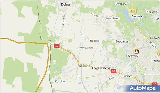mapa Wąwelnica, Wąwelnica na mapie Targeo