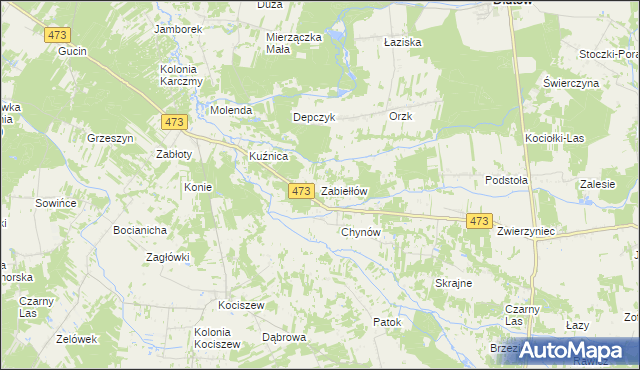 mapa Zabiełłów, Zabiełłów na mapie Targeo