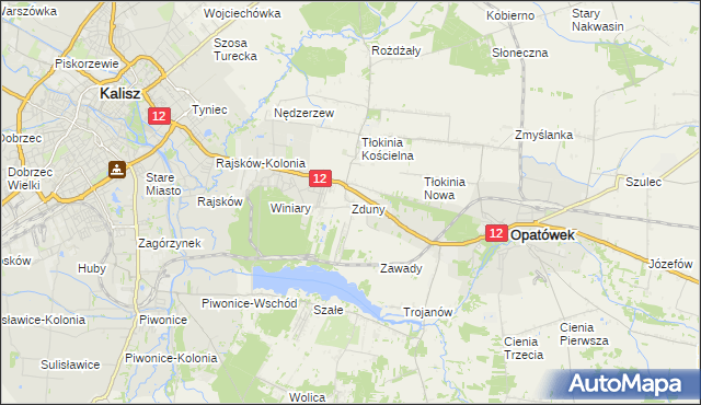 mapa Zduny gmina Opatówek, Zduny gmina Opatówek na mapie Targeo