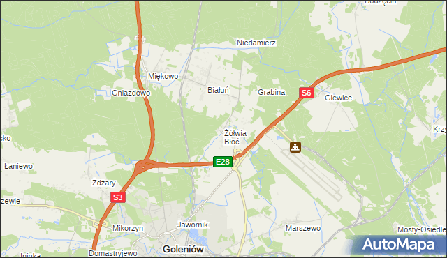 mapa Żółwia Błoć, Żółwia Błoć na mapie Targeo