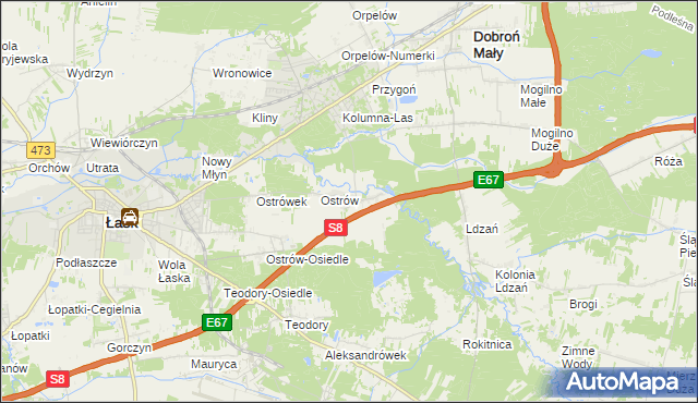 mapa Barycz gmina Dobroń, Barycz gmina Dobroń na mapie Targeo