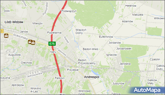 mapa Bedoń-Wieś, Bedoń-Wieś na mapie Targeo